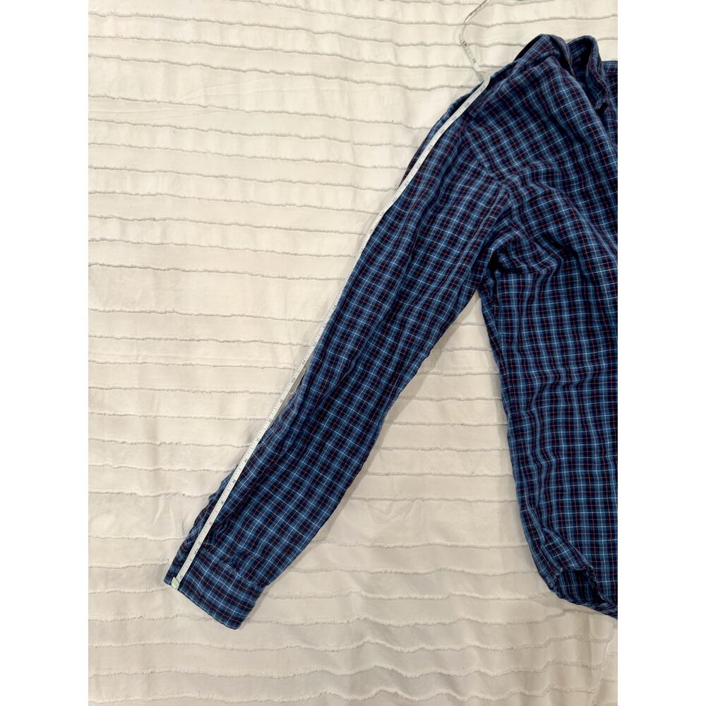 Ralph Lauren Classic Fit Blue Plaid Cotton Button Down Shirt Men's Large Preppy - Picture 9 of 16